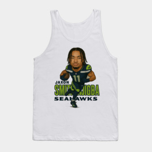 Jaxon Smith-Njigba Caricature – Dynamic Wide Receiver Artwork Tank Top