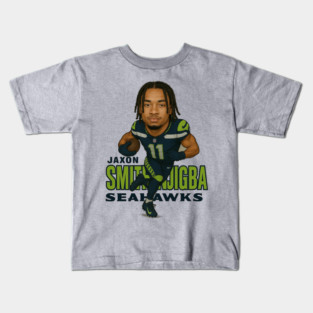 Jaxon Smith-Njigba Caricature – Dynamic Wide Receiver Artwork Kids T-Shirt