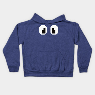 Pixel Monster Eyes - Retro Googly Gaming Glitch Tee 8 bit monster, googly eyes design, retro video game, purple monster, funny gaming, sarcastic apparel, geek humor, weird gift idea, glitch art, nostalgia tee, spooky cute Kids Hoodie
