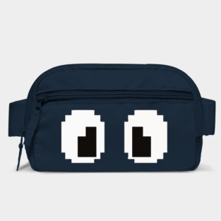 Pixel Monster Eyes - Retro Googly Gaming Glitch Tee 8 bit monster, googly eyes design, retro video game, purple monster, funny gaming, sarcastic apparel, geek humor, weird gift idea, glitch art, nostalgia tee, spooky cute Bag