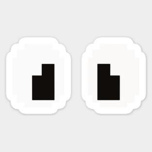 Pixel Monster Eyes - Retro Googly Gaming Glitch Tee 8 bit monster, googly eyes design, retro video game, purple monster, funny gaming, sarcastic apparel, geek humor, weird gift idea, glitch art, nostalgia tee, spooky cute Sticker