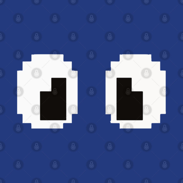 Pixel Monster Eyes - Retro Googly Gaming Glitch Tee 8 bit monster, googly eyes design, retro video game, purple monster, funny gaming, sarcastic apparel, geek humor, weird gift idea, glitch art, nostalgia tee, spooky cute by OUTFITPAW