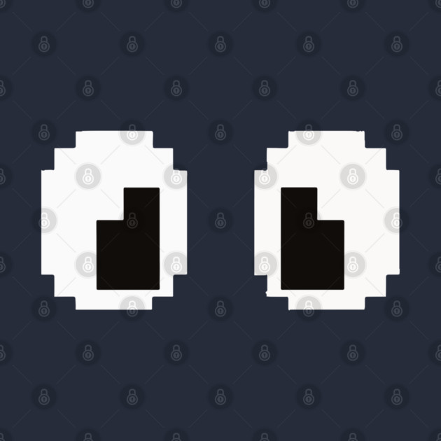 Pixel Monster Eyes - Retro Googly Gaming Glitch Tee 8 bit monster, googly eyes design, retro video game, purple monster, funny gaming, sarcastic apparel, geek humor, weird gift idea, glitch art, nostalgia tee, spooky cute by OUTFITPAW