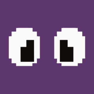 Pixel Monster Eyes - Retro Googly Gaming Glitch Tee 8 bit monster, googly eyes design, retro video game, purple monster, funny gaming, sarcastic apparel, geek humor, weird gift idea, glitch art, nostalgia tee, spooky cute T-Shirt