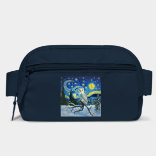 Snowy Owl with Cypress Tree in Starry Night Winter Landscape Bag