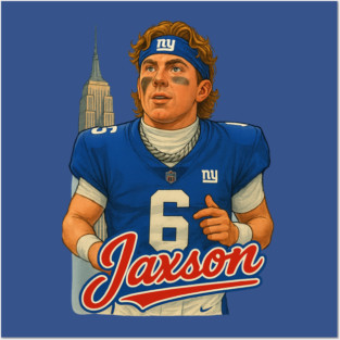 NY Jaxson Dart Skyline Giants Design Posters and Art