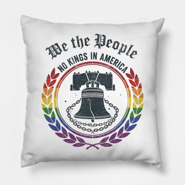 Liberty Bell No Kings In America - We The People Patriotic Pride Design Pillow by ArtistTee ⭐⭐⭐⭐⭐