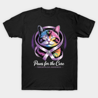 Fibromyalgia Awareness Cat Cute Support T-Shirt
