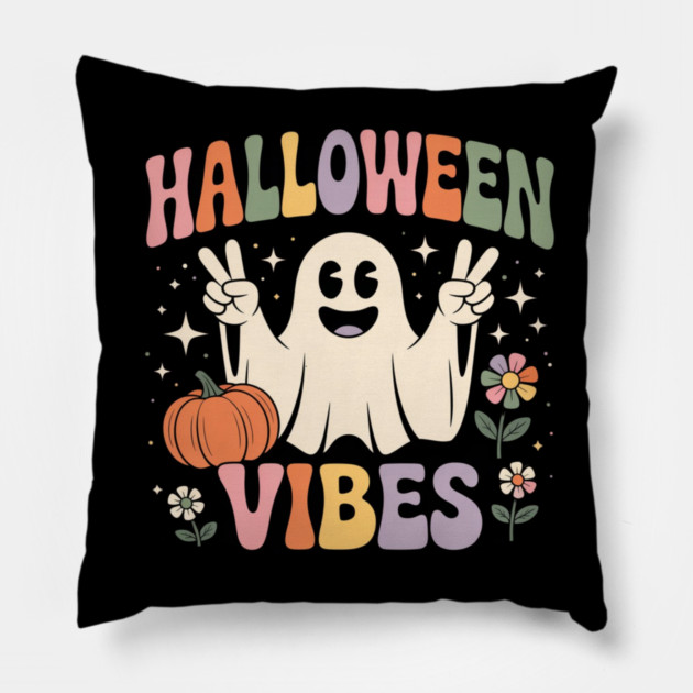 Halloween-Vibes Pillow by Creatifly Graphic Tees