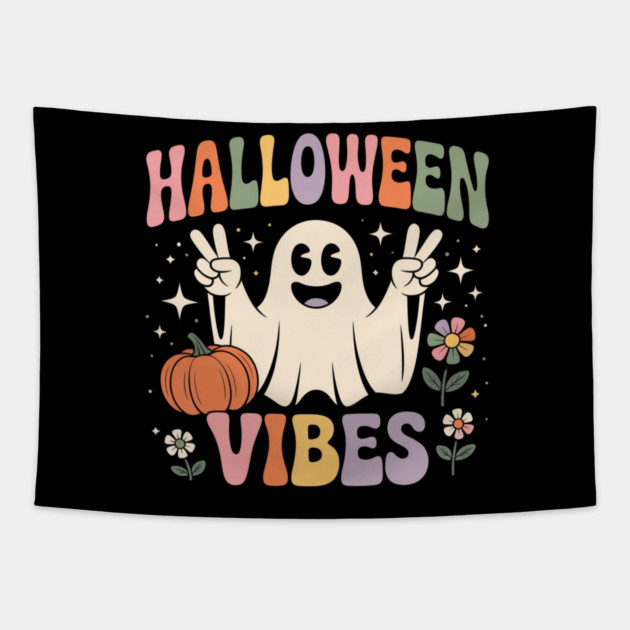 Halloween-Vibes Tapestry by Creatifly Graphic Tees