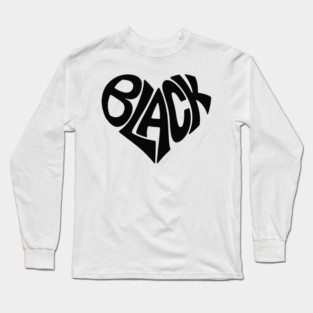 BLACK | Black in Heart Shape Long Sleeve T-Shirt