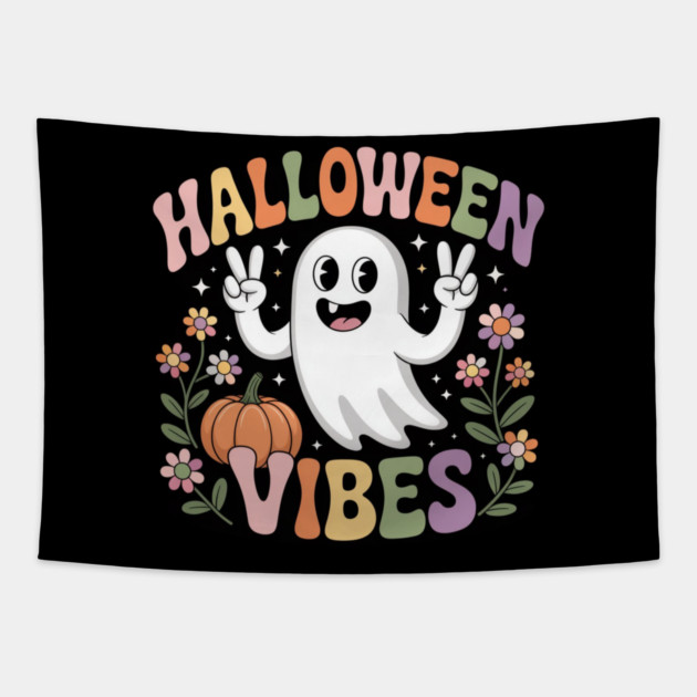 Halloween-Vibes Tapestry by Creatifly Graphic Tees
