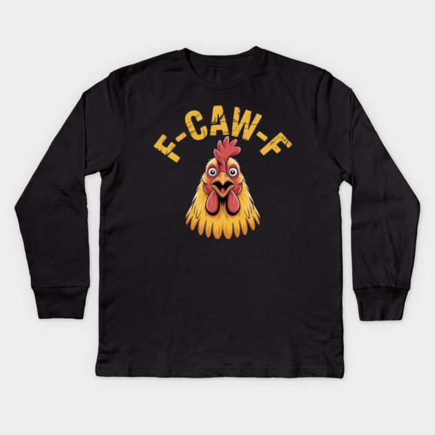 F-Caw-F Kids Long Sleeve T-Shirt by Creatifly Graphic Tees