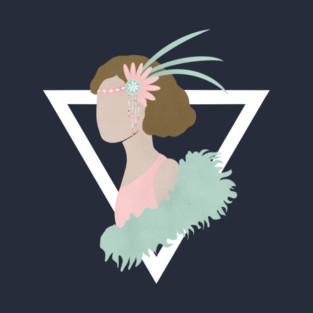 Art Deco feather boa showgirl T-Shirt