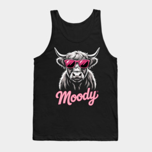 Highland Cow, Tattoo Style Highland Cow, Farm Girl, Farmer Tank Top