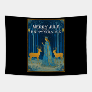 Mery Yule and Happy Solstice Winter Solstice Christmas Women Tapestry