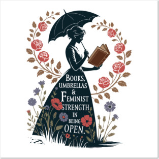 Books, Umbrellas And Feminist, Strength In Being Open, Human Rights Shirt, Rights Shirt for Women, Women's Rights, Feminist Posters and Art