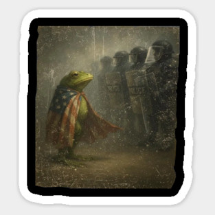 Portland Frog Protest - Portland Frog Funny City Art 2025 Sticker