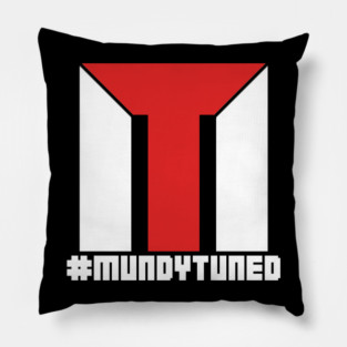 #MundyTuned MT Logo White Pillow