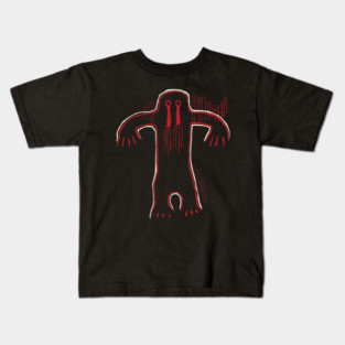 Cute Bigfoot Native American Bigfoot Sasquatch Petroglyph Cave Art Kids T-Shirt