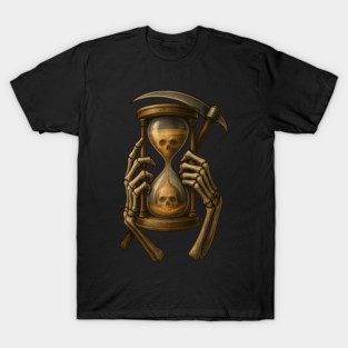 The Gravelord’s Hourglass – Grim Reaper Gothic Art T-Shirt