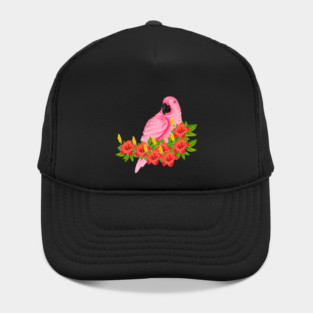 Tropical Pink Parrot Floral Hat