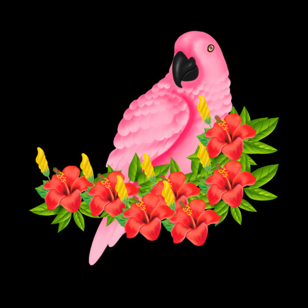 Tropical Pink Parrot Floral by logiamerch
