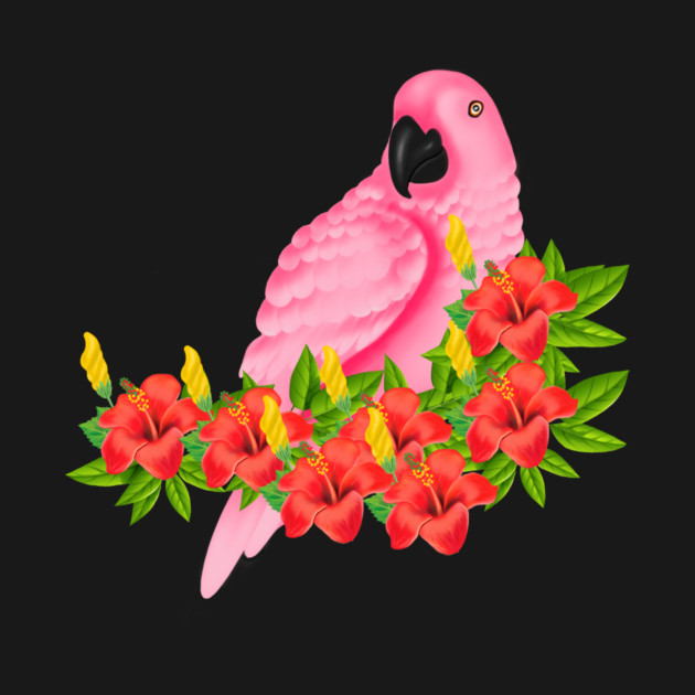 Tropical Pink Parrot Floral by logiamerch