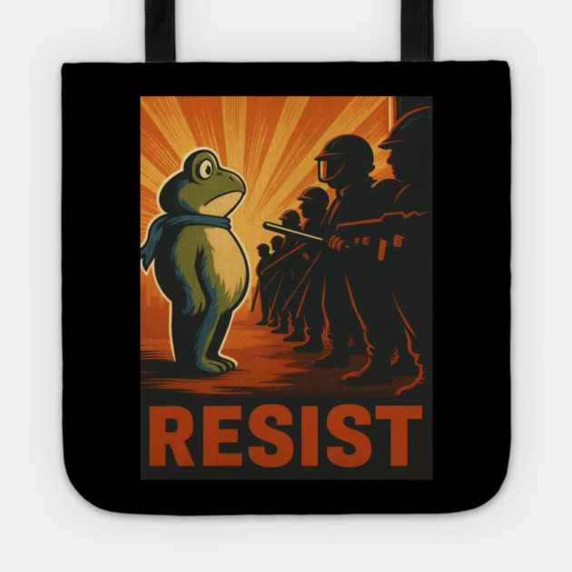 Resist Frog - Portland Protest Activist Tote by ArtistTee ⭐⭐⭐⭐⭐