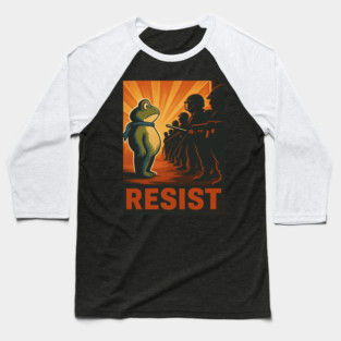 Resist Frog - Portland Protest Activist Baseball T-Shirt