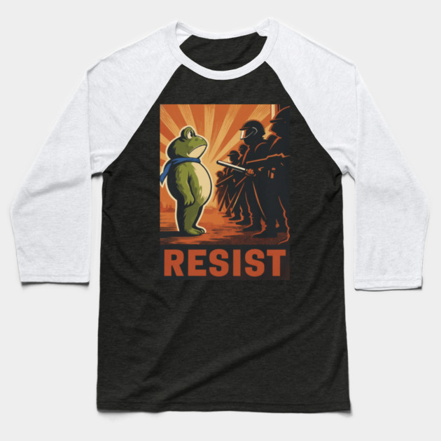 Resist Frog Activist - Portland Protest Frog Baseball T-Shirt by ArtistTee ⭐⭐⭐⭐⭐