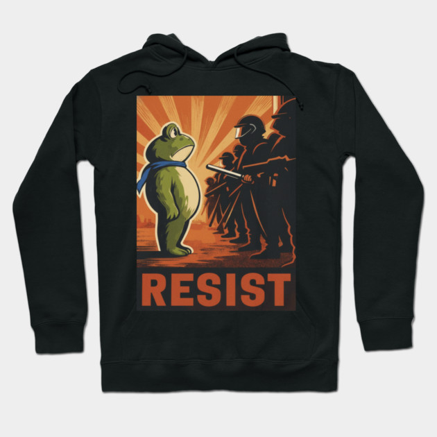 Resist Frog Activist - Portland Protest Frog Hoodie by ArtistTee ⭐⭐⭐⭐⭐