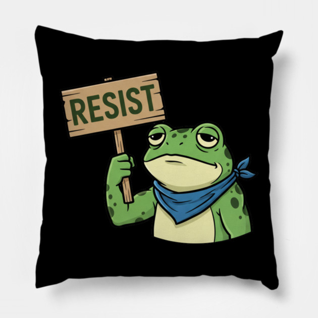 Resist-Frog-Portland-Protest-Activist Pillow by ArtistTee ⭐⭐⭐⭐⭐