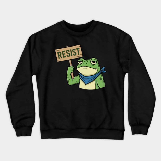 Resist-Frog-Portland-Protest-Activist Crewneck Sweatshirt by ArtistTee ⭐⭐⭐⭐⭐