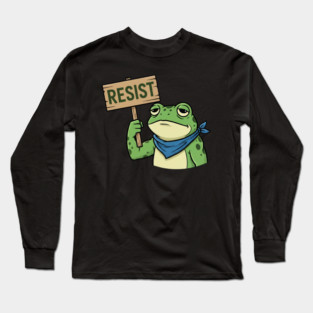 Resist-Frog-Portland-Protest-Activist Long Sleeve T-Shirt