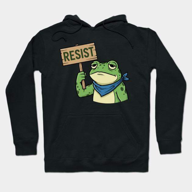 Resist-Frog-Portland-Protest-Activist Hoodie by ArtistTee ⭐⭐⭐⭐⭐