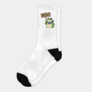 Resist Frog - Portland Protest Activist Socks