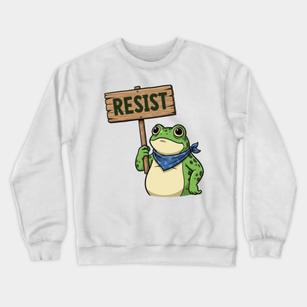 Resist Frog - Portland Protest Activist Crewneck Sweatshirt by ArtistTee ⭐⭐⭐⭐⭐