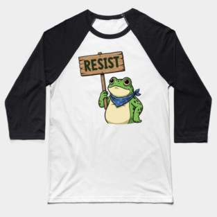 Resist Frog - Portland Protest Activist Baseball T-Shirt