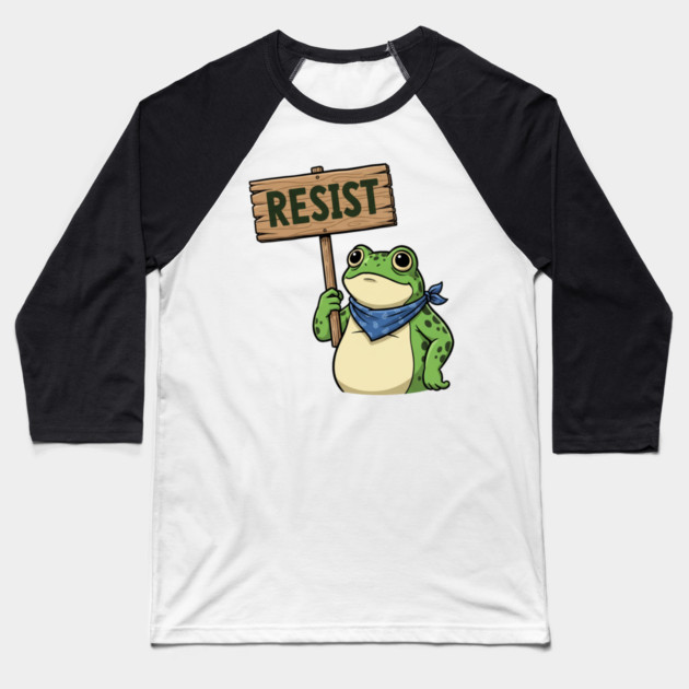 Resist Frog - Portland Protest Activist Baseball T-Shirt by ArtistTee ⭐⭐⭐⭐⭐
