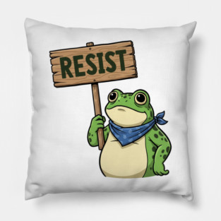 Resist Frog - Portland Protest Activist Pillow