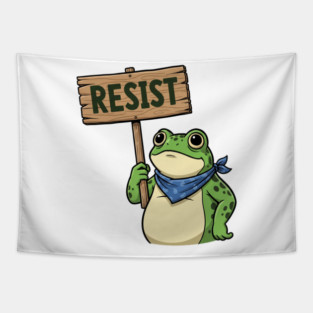 Resist Frog - Portland Protest Activist Tapestry