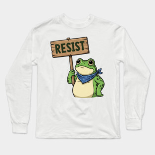 Resist Frog - Portland Protest Activist Long Sleeve T-Shirt