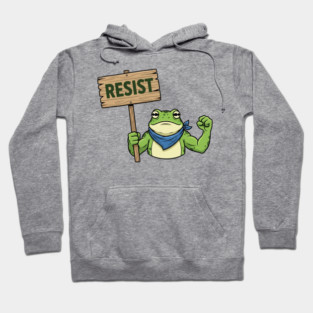 Resist Frog Activist - Portland Protest Frog Hoodie
