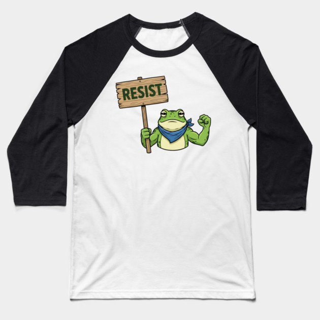 Resist Frog Activist - Portland Protest Frog Baseball T-Shirt by ArtistTee ⭐⭐⭐⭐⭐