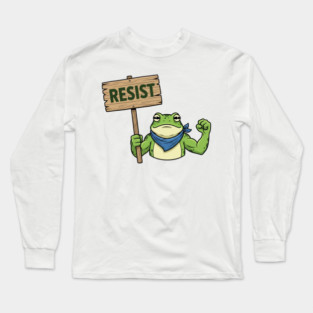 Resist Frog Activist - Portland Protest Frog Long Sleeve T-Shirt