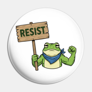 Resist Frog Activist - Portland Protest Frog Pin