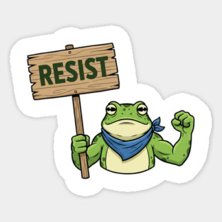 Resist Frog Activist - Portland Protest Frog Sticker