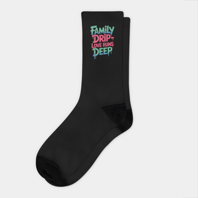 Family Drip - Love Runs Deep Family Gift Socks by Emmanuel's Store 4