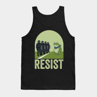 Resist Frog - Portland Protest Activist Vintage Poster Tank Top